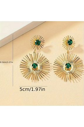 گوشواره جواهر زرد منجق GIFTPALACE - کد 905244275
