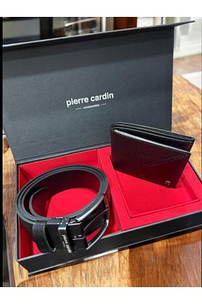 کمربند مشکی مردانه چرم خالص Pierre Cardin - کد 905244117