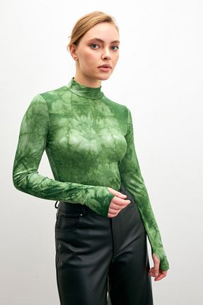 بادی سبز زنانه یقه نیم ماهیگیر Yefrastore - کد 905246233