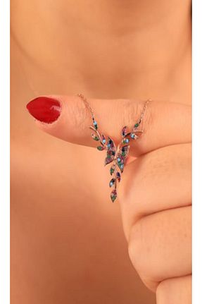 گردنبند جواهر رنگی زنانه takıbahçesi - کد 902871814
