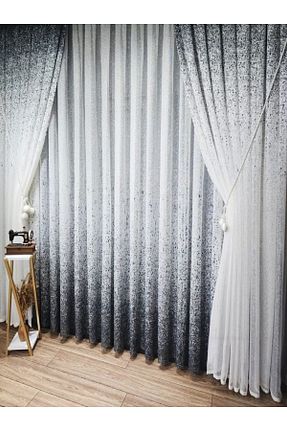 پرده توری طوسی ریل دار farbateks - کد 810044371