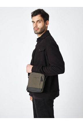 کیف دوشی طوسی مردانه چرم مصنوعی Pierre Cardin - کد 861422779