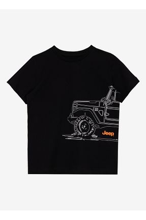 تیشرت مشکی بچه گانه یقه دوچرخه Jeep - کد 906530155