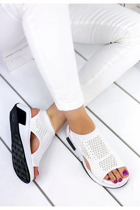 صندل اسپرت سفید زنانه پارچه ای otuzbesshoes - کد 86870400