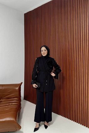 ست بالاتنه و پائین تنه مشکی زنانه Melike Tatar - کد 905267884