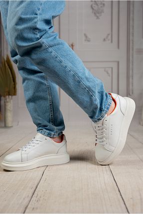 کفش اسنیکر سفید مردانه چرم اصل DAXİS Sportwear Company - کد 905277810