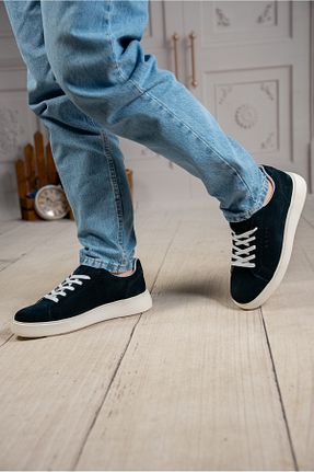 کفش اسنیکر سرمه ای مردانه چرم اصل DAXİS Sportwear Company - کد 905282410