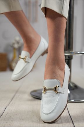 بابت سفید زنانه چرم خالص DAXİS Sportwear Company - کد 905294002