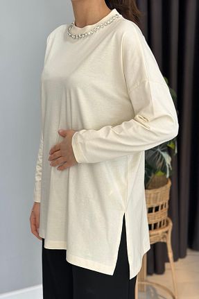 تونیک حجاب بژ زنانه %100 پنبه Missemramiss - کد 905292340
