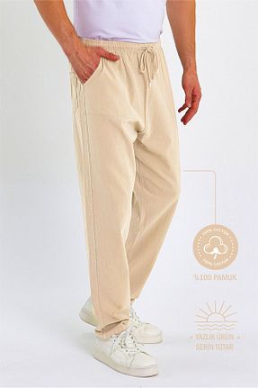 شلوار بژ مردانه Keten Görünümlü Dechers - کد 921889309