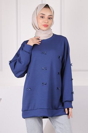 سوئیشرت حجاب سرمه ای زنانه مخلوط پلی استر İmajButik - کد 905316052