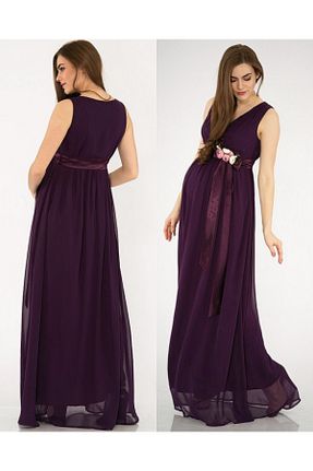 لباس بارداری بنفش زنانه بافتنی LİYACA - کد 905321982