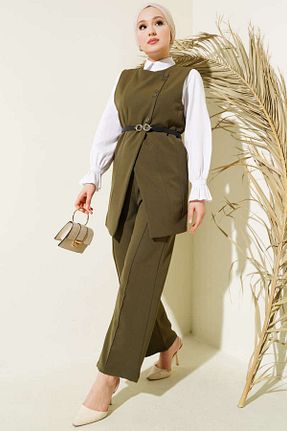 ست بالاتنه و پائین تنه خاکی زنانه بافتنی VOLT CLOTHİNG - کد 905316839