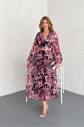 لباس صورتی زنانه بافتنی Neşeli Butik - کد 905316135