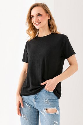 تیشرت مشکی زنانه رگولار GİYSA - کد 905314077