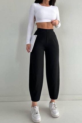 شلوار مشکی زنانه پنبه - الاستین MetuCA - کد 905357891