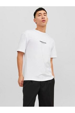تیشرت سفید مردانه یقه دوچرخه Jack & Jones - کد 746612461