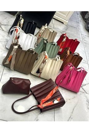 کیف دوشی سفید زنانه چرم مصنوعی Butik - کد 903931694