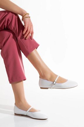 بابت سفید زنانه چرم مصنوعی elvinshoes - کد 903634219