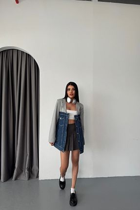 ست بالاتنه و پائین تنه طوسی زنانه بافتنی MAGGAZA - کد 885931149