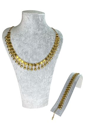 ست جواهر زرد زنانه 2 تایی Mesan Accessory - کد 898088681
