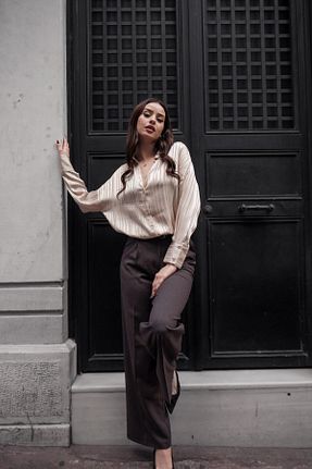 پیراهن طوسی زنانه رگولار Moda Asrın - کد 905401700