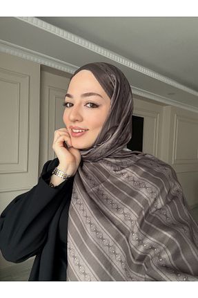 شال قهوه ای زنانه پنبه ای Lunora - کد 905414388