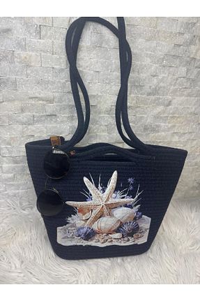 کیف ساحلی سرمه ای بچه گانه حصیر Sarda Design - کد 917262182