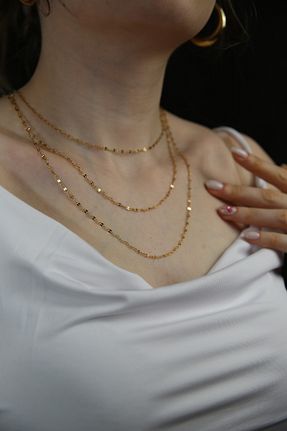 گردنبند استیل ( فولاد ) طلائی زنانه استیل (فولاد) MARCİELO Accessories - کد 901644864
