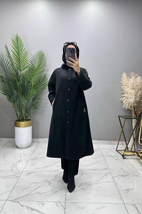 پالتو پشمی سایز بزرگ خاکی زنانه رگولار Mercan - کد 905469827