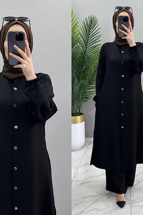 ست بالاتنه و پائین تنه حجاب مشکی زنانه سایز بزرگ Mercan - کد 905469829