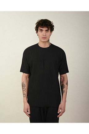 تیشرت مشکی مردانه اورسایز İLKCET MODA - کد 905492227