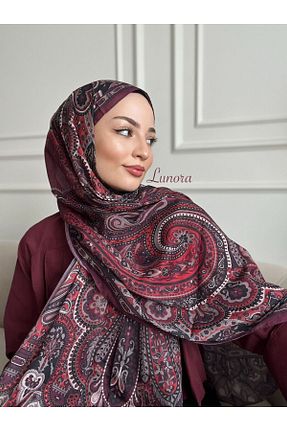 شال زرشکی زنانه پنبه ای Lunora - کد 878581847