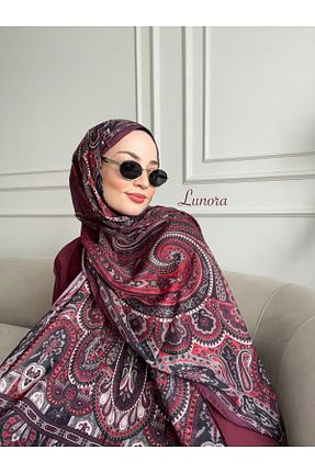 شال زرشکی زنانه پنبه ای Lunora - کد 878581847