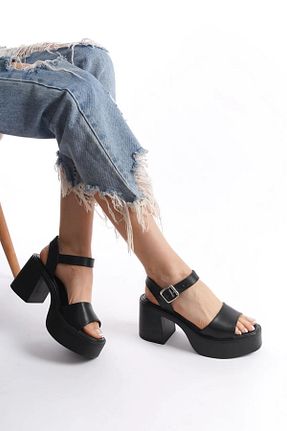 صندل مشکی زنانه پاشنه ضخیم Moda Lime - کد 905501825