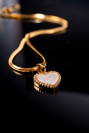 گردنبند استیل ( فولاد ) زرد زنانه استیل ضد زنگ Zalifra - کد 905506790