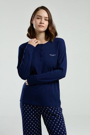 ست لباس راحتی سرمه ای زنانه طرح دار Pierre Cardin - کد 905537548
