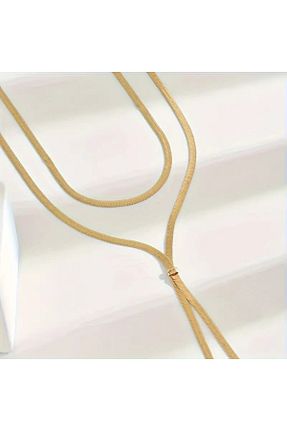 گردنبند جواهر زرد زنانه روکش طلا GIFTPALACE - کد 905543843