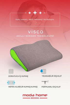 بالش طوسی پنبه ویسکون moda home bedding - کد 898539606