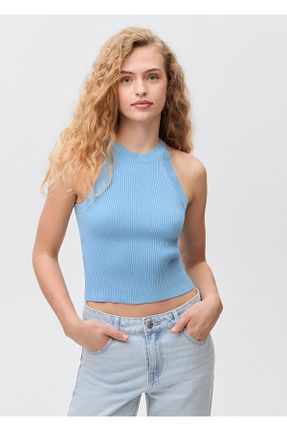 بلوز آبی زنانه ساده MANGO Teen - کد 917432178