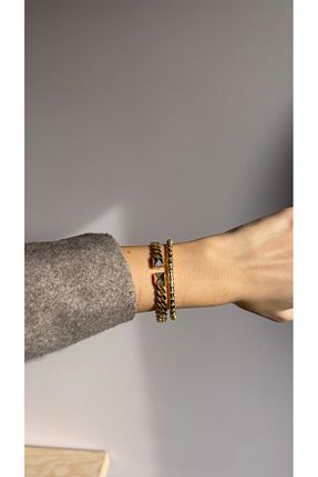 دستبند استیل (فولاد) طلائی استیل (فولاد) Mia Accessorize - کد 905578587