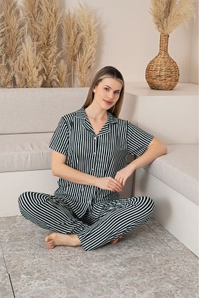 ست لباس راحتی سفید زنانه الاستین VERA COLLECTİON - کد 905587779