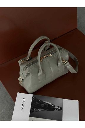 کیف دوشی طوسی زنانه چرم مصنوعی H&D COLLECTİON - کد 905586480