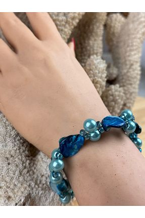 دستبند جواهر آبی زنانه مروارید SEDEF TAKI - کد 905597500