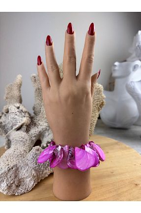 دستبند جواهر صورتی زنانه سنگ طبیعی SEDEF TAKI - کد 905596479