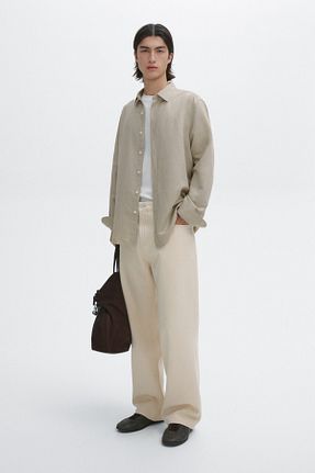 پیراهن بژ مردانه رگولار Massimo Dutti - کد 905609551