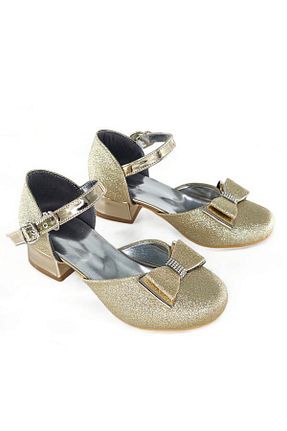 کفش مجلسی زرد بچه گانه پاشنه ضخیم İzmir BDK Butik - کد 917479619