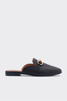 دمپائی مشکی زنانه چرم خالص SHOEMARK - کد 905647567