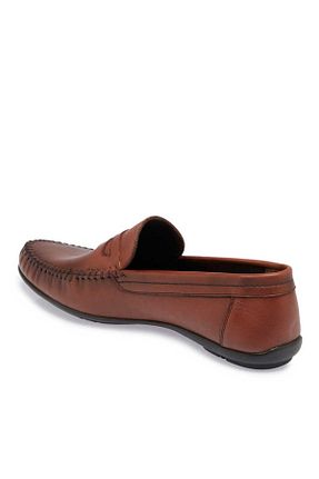 کفش لوفر قهوه ای مردانه چرم خالص Tergan - کد 838149397