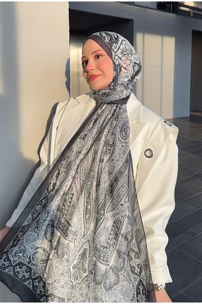 شال مشکی زنانه پنبه ای Mira İpek - کد 902332299